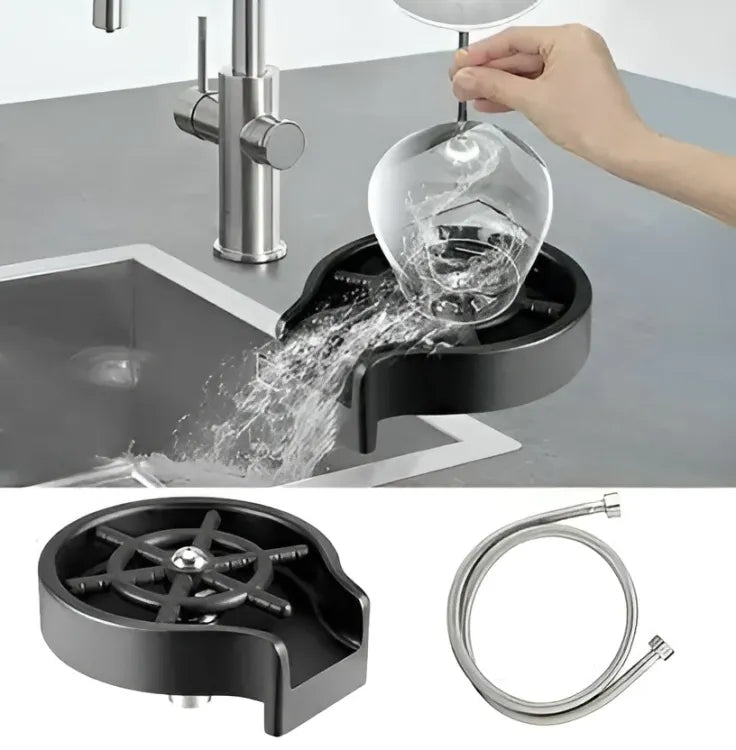 Faucet Glass Rinser Automatic Cup Washer Bar KitchenTea Cup Cleaner