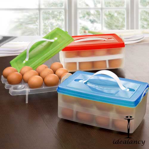 24 Grid Egg Holder Double Layer Storage Box