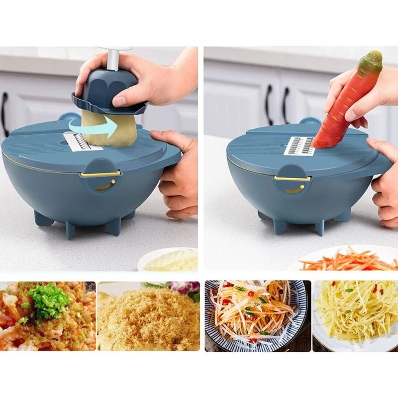 Multi Manual Slicer Drainer Bowl Vegetable Fruit Cutter