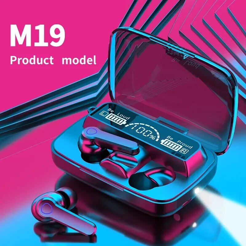 M19 Wireless Earbuds Earphone Touch Headset Digital LED