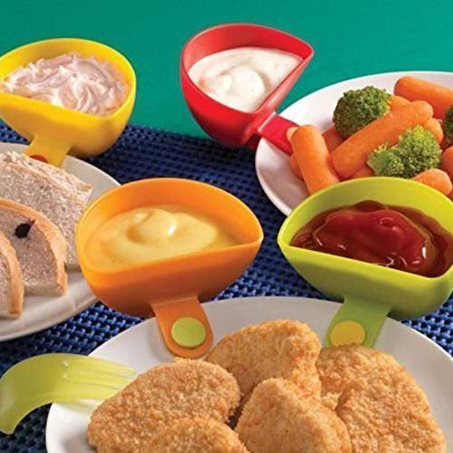 4 pcs Mini Plate Partners Plastic Clip Bowl