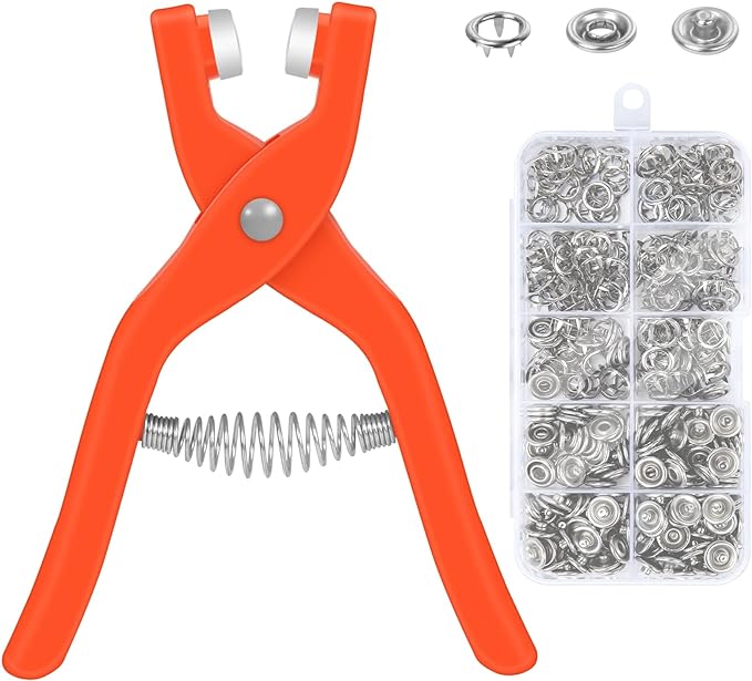 Tich Button Machine Plier with 25 Plastic Snap Buttons