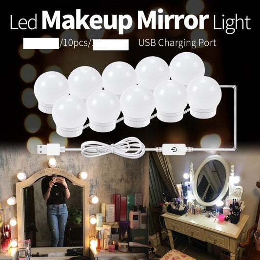 LED Mirror Light Bulb Set USB Powered