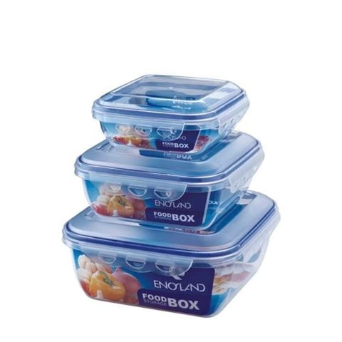 3 Pcs Air Tight Round Food Storage Boxes