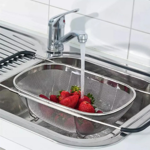 Over The Sink Colander Strainer Basket Stainless Steel