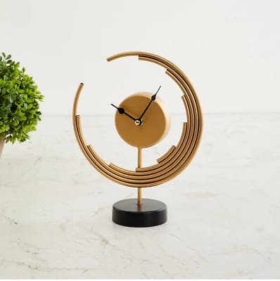 Metal Brass Table Decor Clock