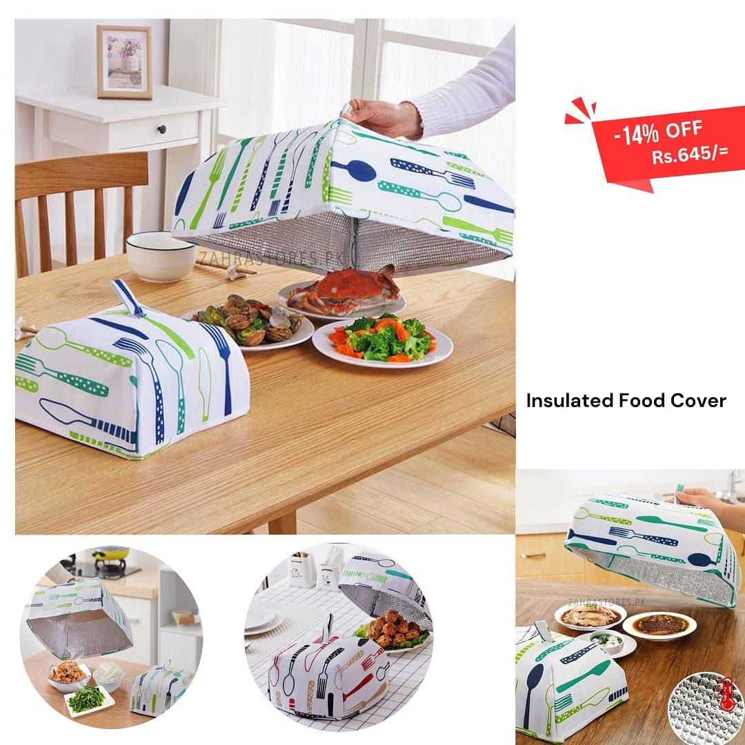 2Pcs Foldable Aluminum Insulated Food Cover