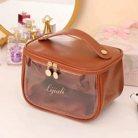 PU Leather transparent Cosmetic Pouch