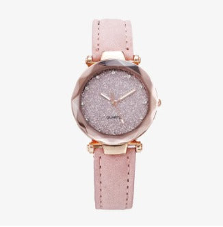 Women Quartz Watches- Rhinestone Romantic Starry Sky Luminous Wrist Watch