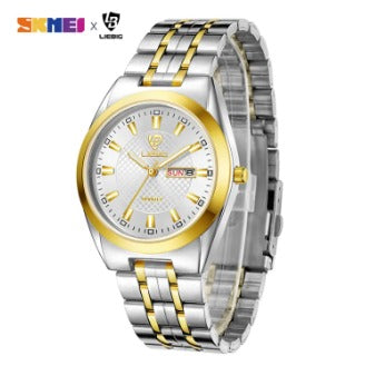 SKMEI x LIEBIG Couple Watch Men Women Fashion Date Stainless Steel Waterproof Watch