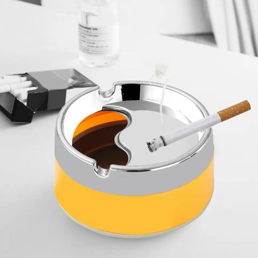 Household Rotatable Stainless Steel Smoking Ashtray