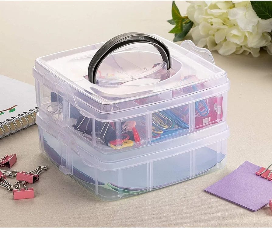 2 Layer Portable Necklace And Ring Storage Box, Double-layer Jewelery Storage Box, Multi-layer Bead Organizer Case