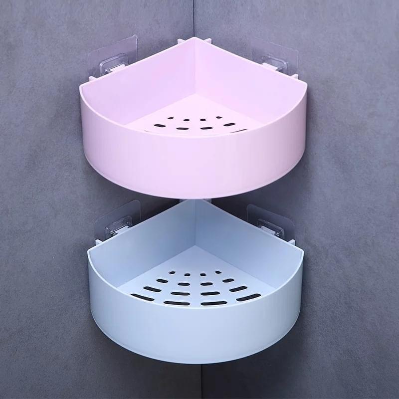 Corner Shelf bathroom & Kitchen Basket Holder Screwless