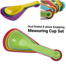 Dual Ended 4-piece snapping Measuring Cup Set