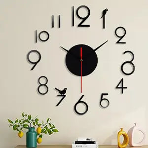 Stylish Numbers on a Bird 3D 2mm Acrylic Wall Clock (DIY) (3636 Inches)